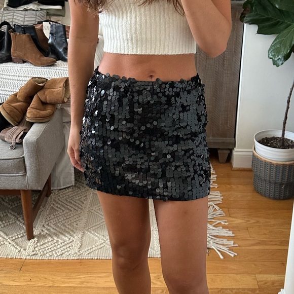 Vintage Delia’s delia*s knit micro mini skirt black sequins sequined XS - Picture 2 of 6